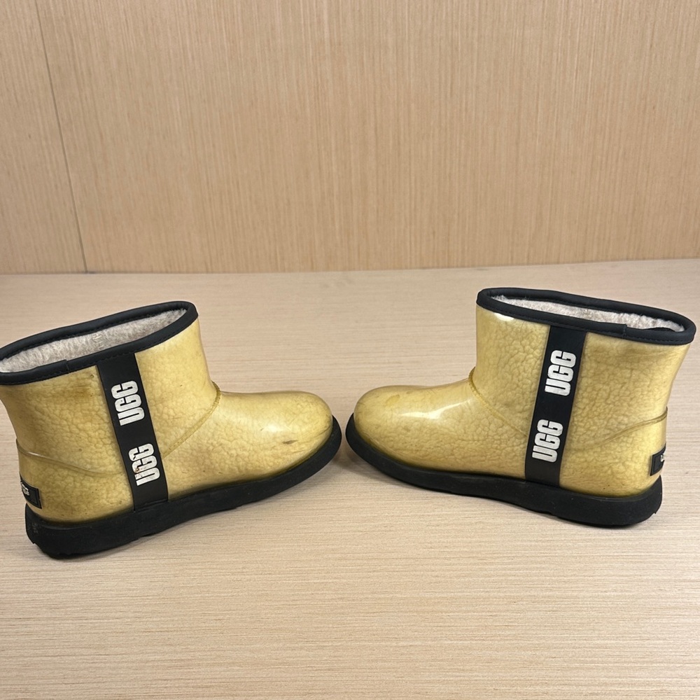 UGG Yellow Boots with Black Trim